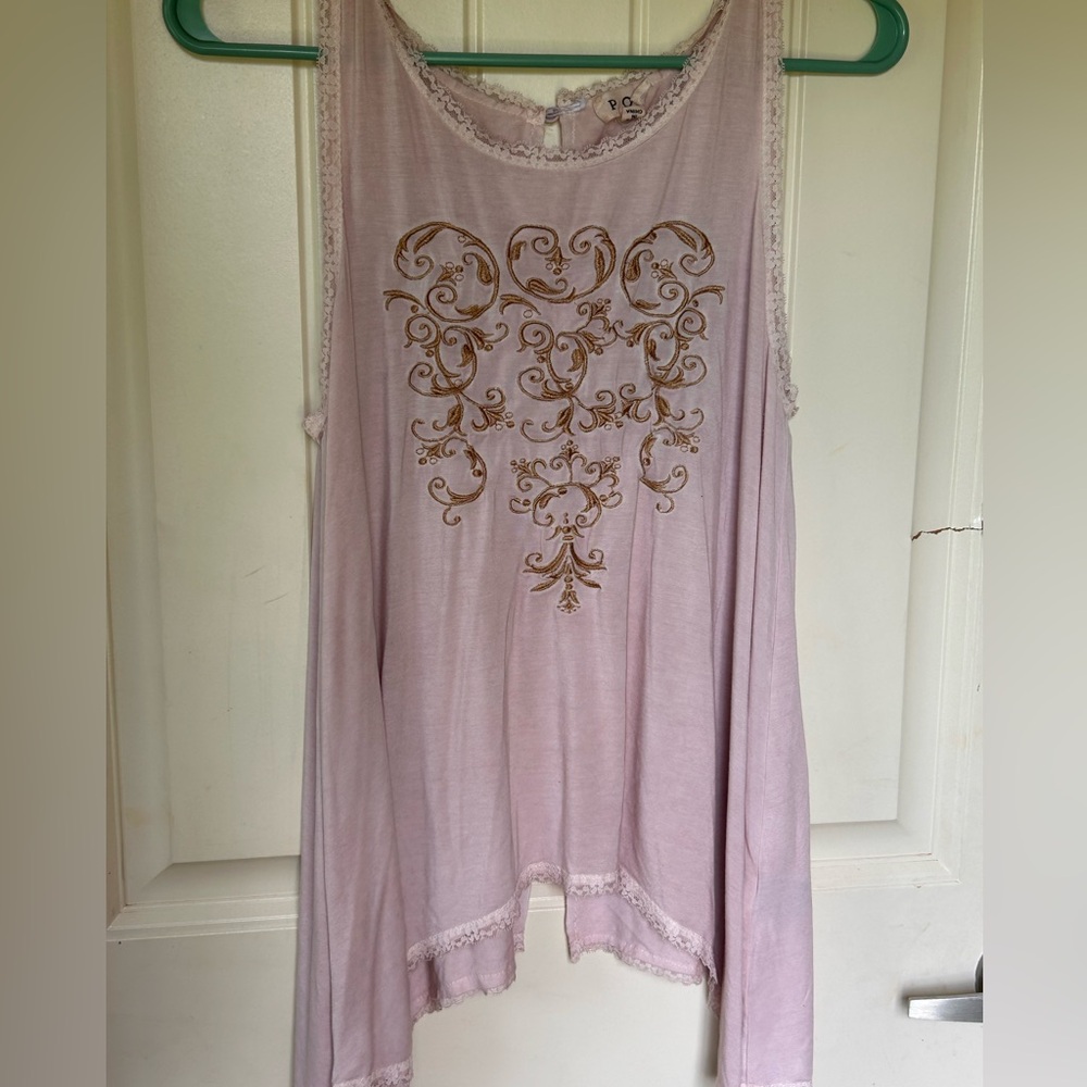 ❌❌SALE POL Pink Asymmetrical Embellished Tunic